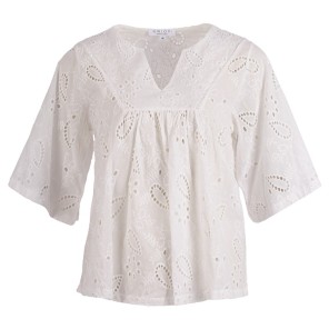 Blouse broderie - Wit